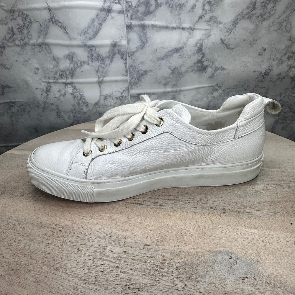 M.Gemi Women’s White Leather Sneakers Size 40 Italian Made Low Top Shoes - Picture 10 of 13